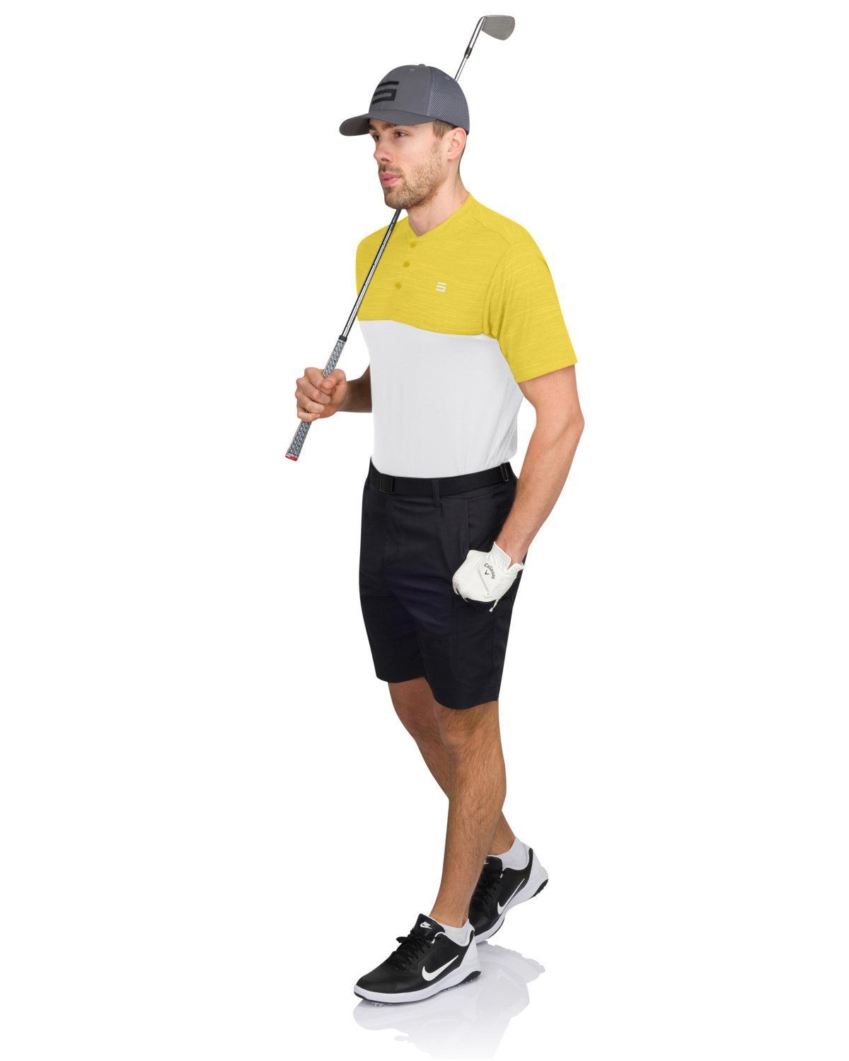 Three Sixty Six Two Tone Collarless Golf Polo Product Image