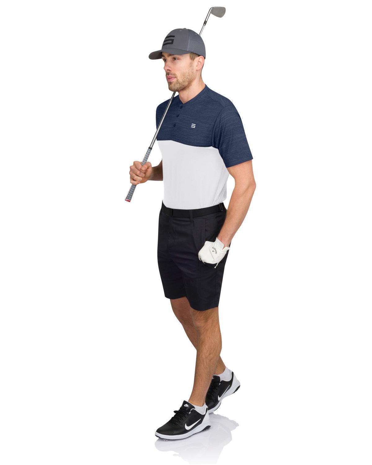Three Sixty Six Two Tone Collarless Golf Polo Product Image