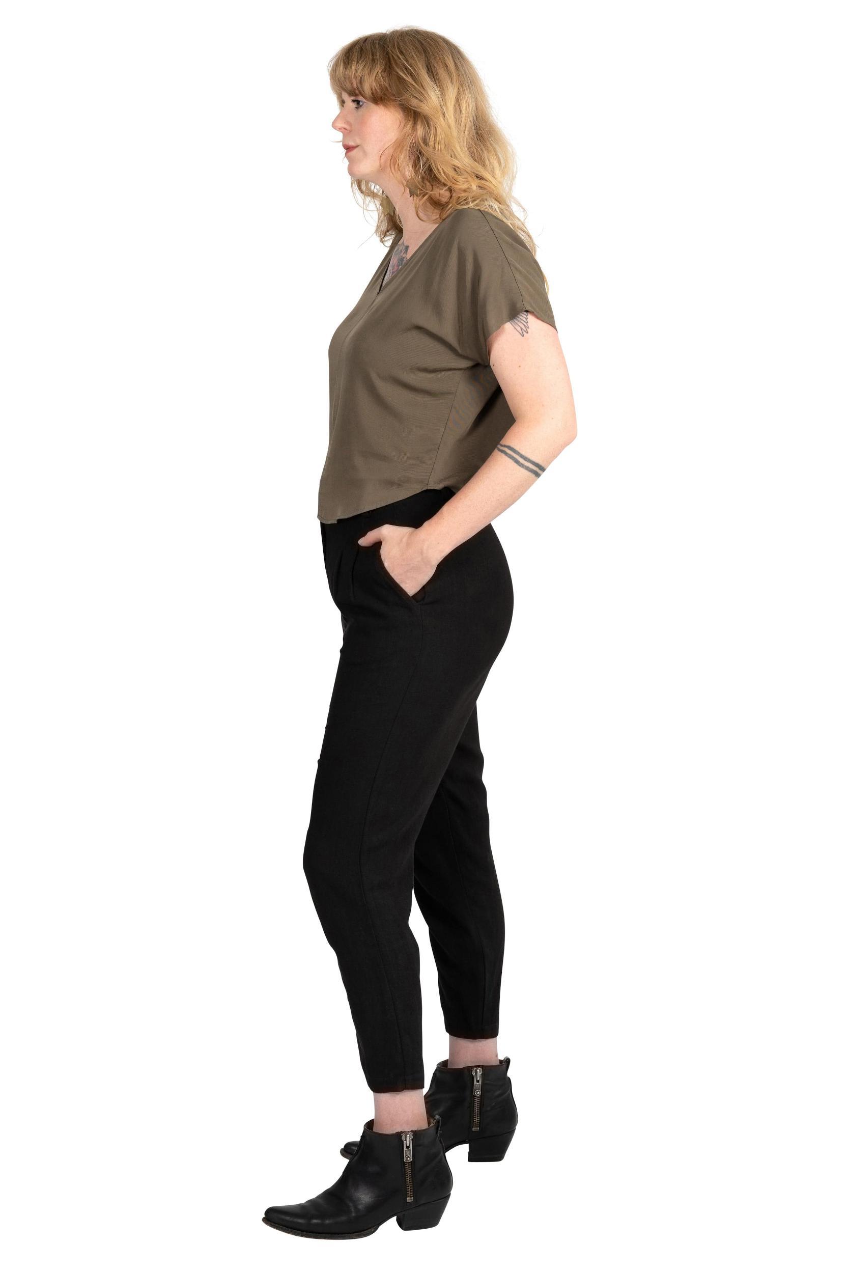 Dolman top in Olive Rayon Twill Product Image