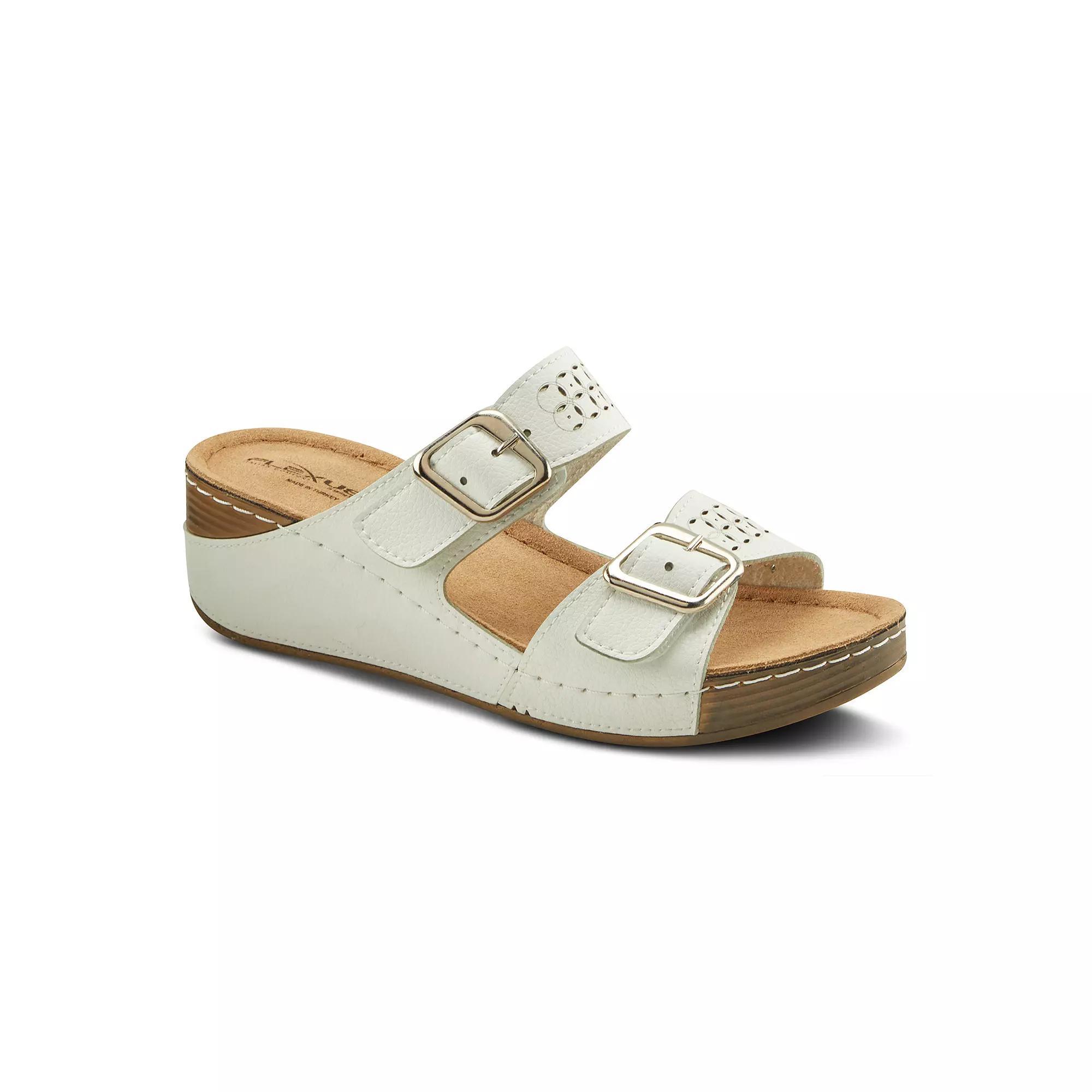 Flexus by Spring Step Thrume Women's Wedge Sandals, Size: 37, White Product Image