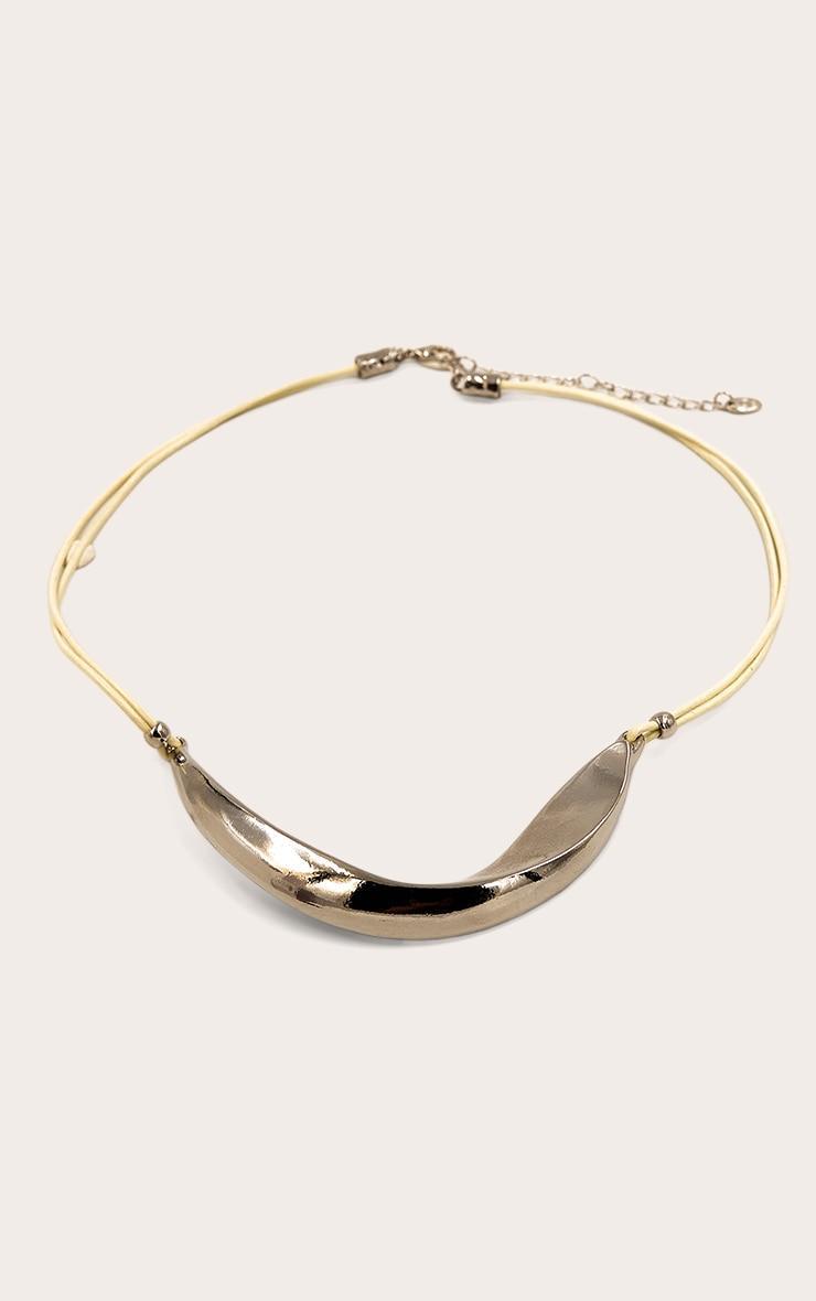 Silver Curved Metal Necklace Product Image
