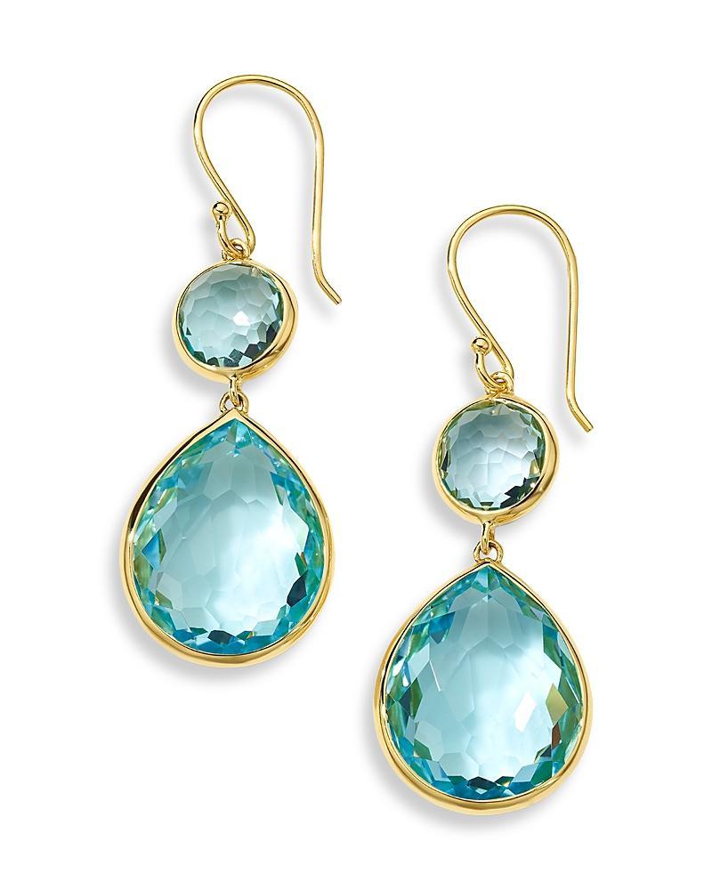 Womens Rock Candy Snowman 18K Green Gold Topaz Two-Stone Drop Earrings Product Image