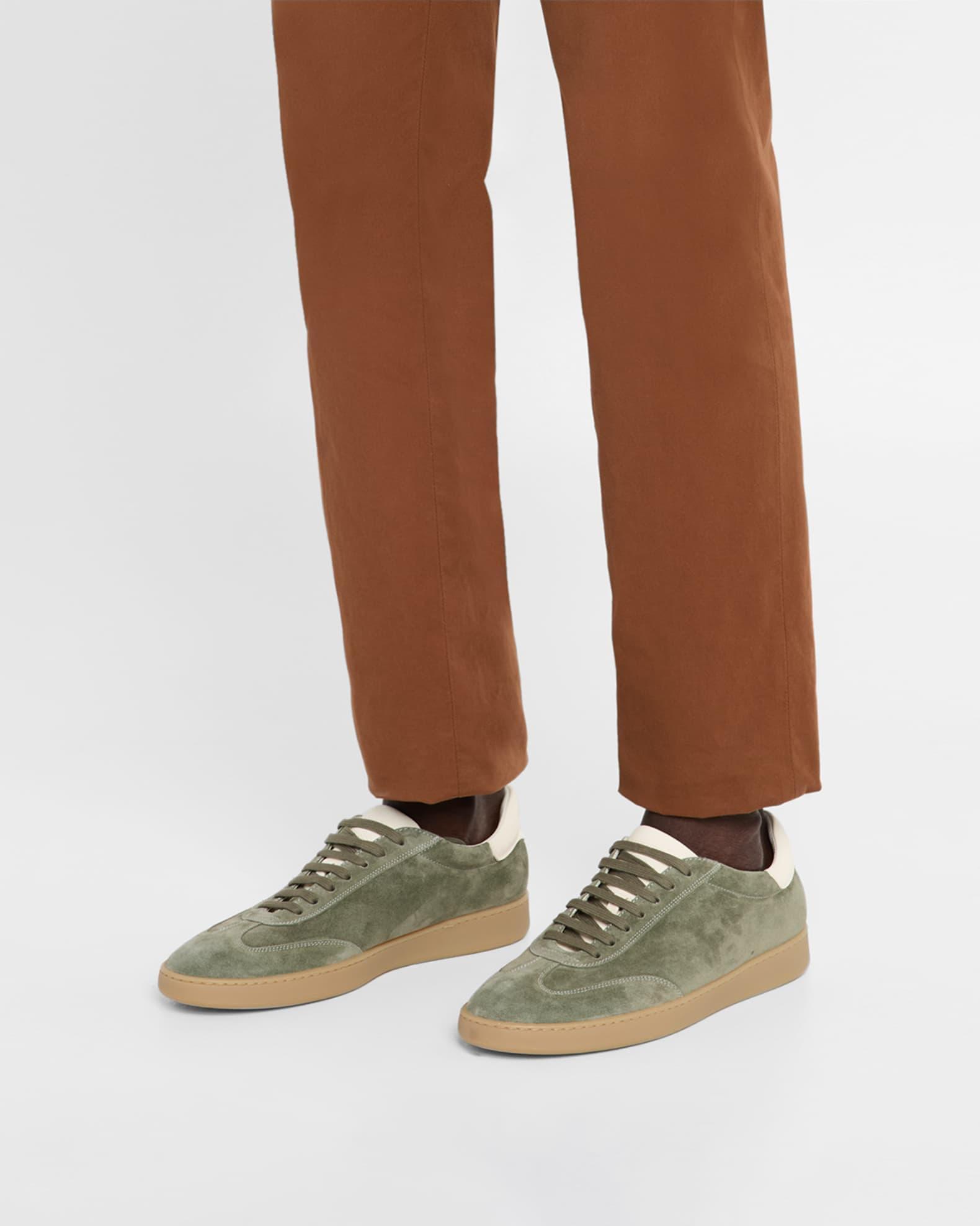 Men's Banner Suede Wingtip-Toe Low-Top Sneakers Product Image