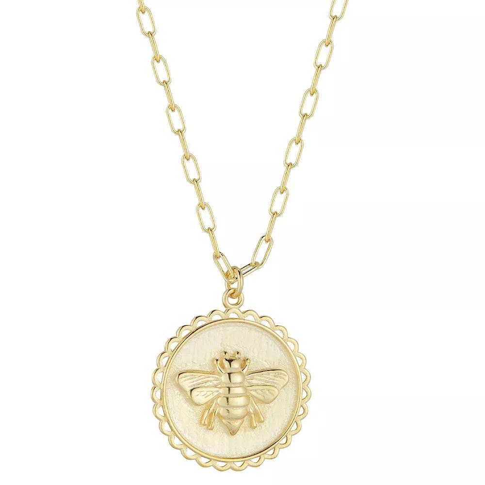 Sunkissed Sterling Bee Pendant Necklace, Women's, Size: 18", Gold Tone Product Image