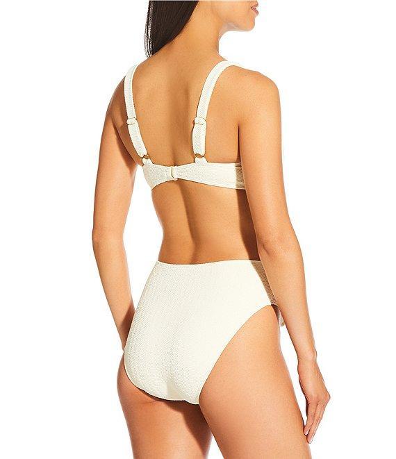 Antonio Melani x M.G. Style Amalfi Textured Covered Button High Waisted Swim Bottom Product Image