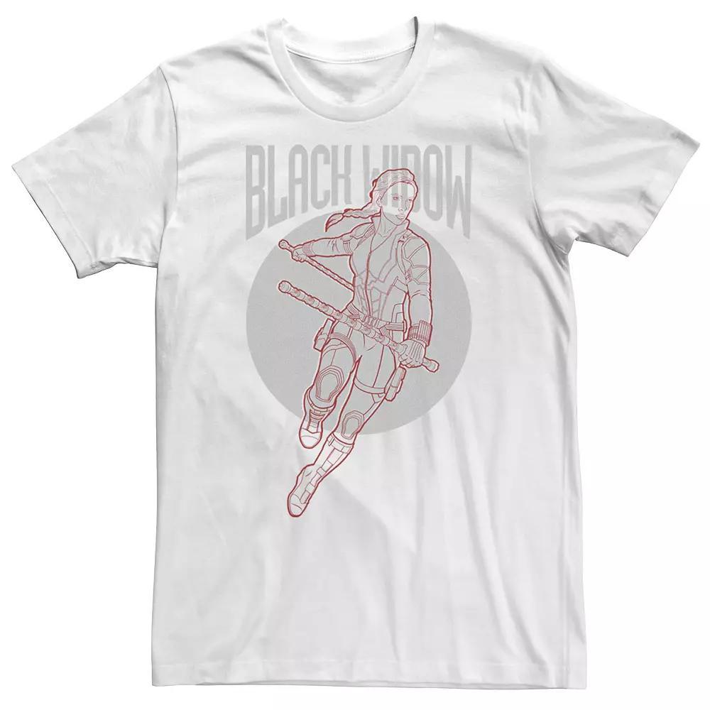 Big & Tall Marvel Avengers Endgame Black Widow Outline Poster Tee, Men's, Size: XL Tall, White Product Image