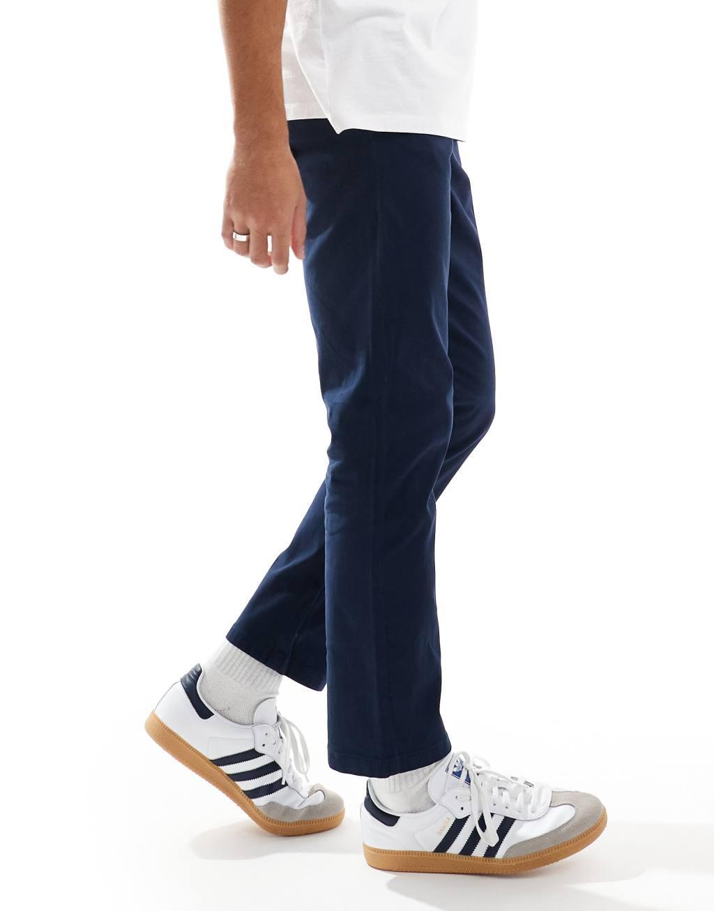 ASOS DESIGN slim chinos in navy Product Image