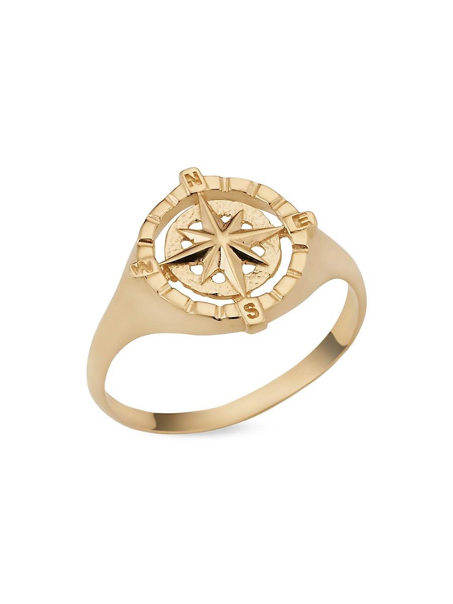 Womens 14K Yellow Gold Compass Rose Ring Product Image
