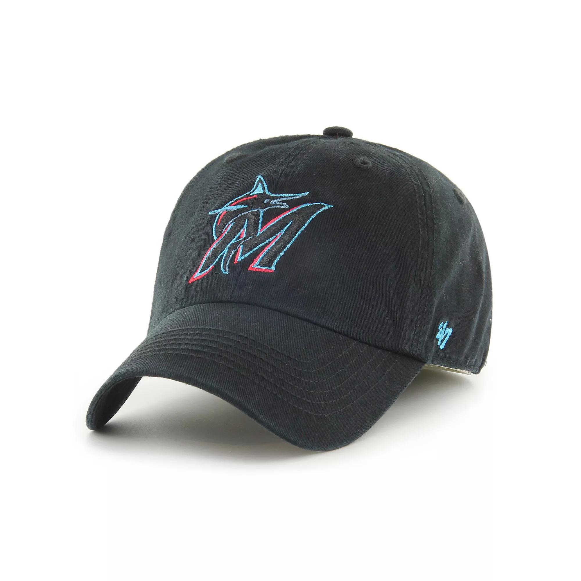 Men's '47 Black Miami Marlins Franchise Logo Fitted Hat, Size: XL Product Image