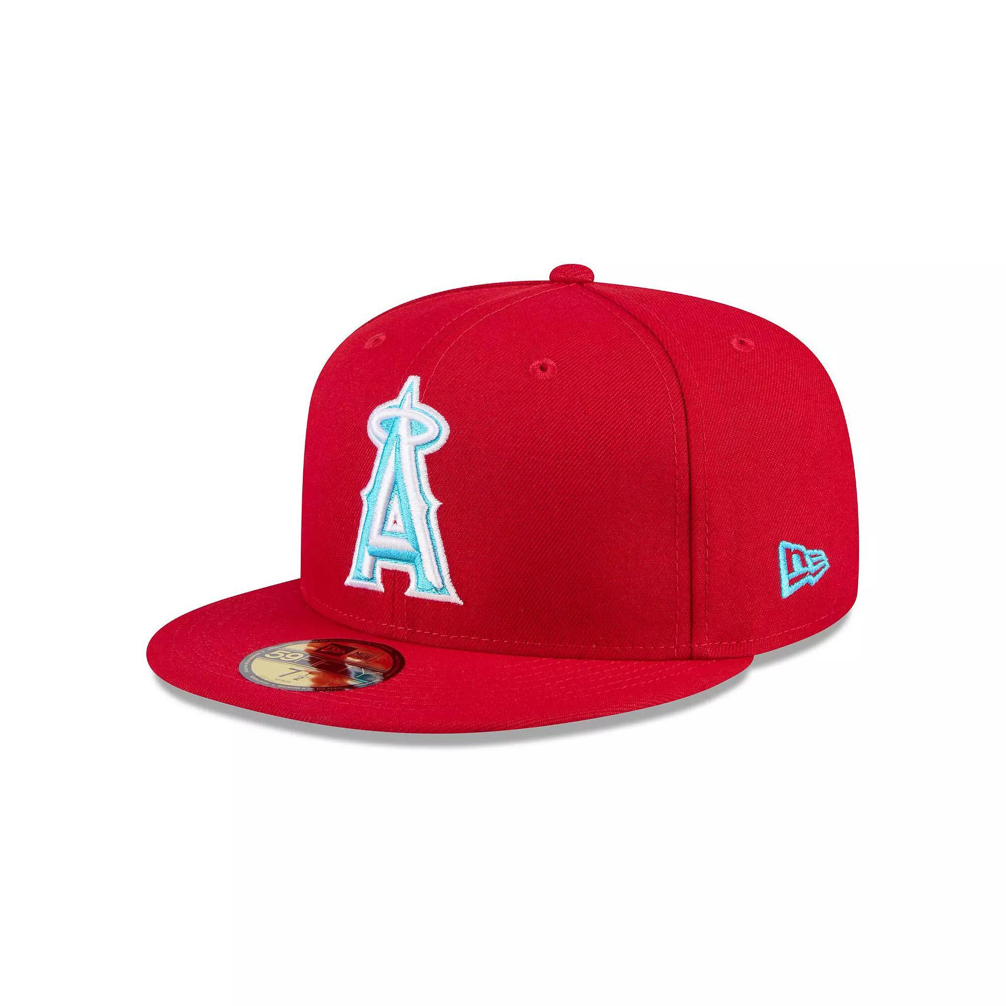 Men's New Era Red Los Angeles Angels 2024 Father's Day 59FIFTY Fitted Hat, Size: 7 7/8 Product Image