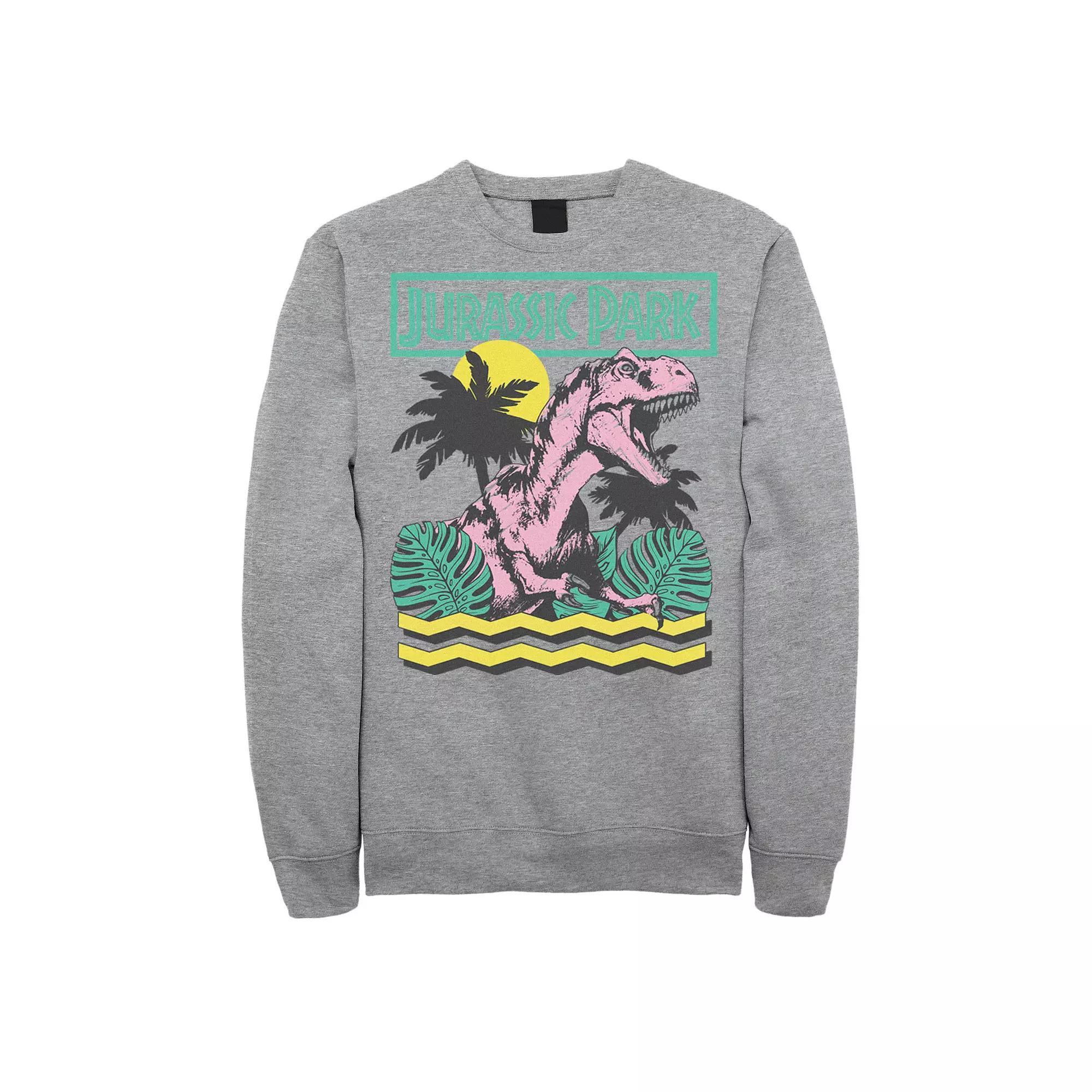 Men's Jurassic Park Vintage T-Rex Roar Retro Sweatshirt, Size: XXL, Athletic Grey Product Image