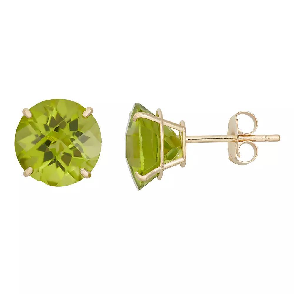 Peridot 10k White Gold Stud Earrings, Womens, Green Product Image