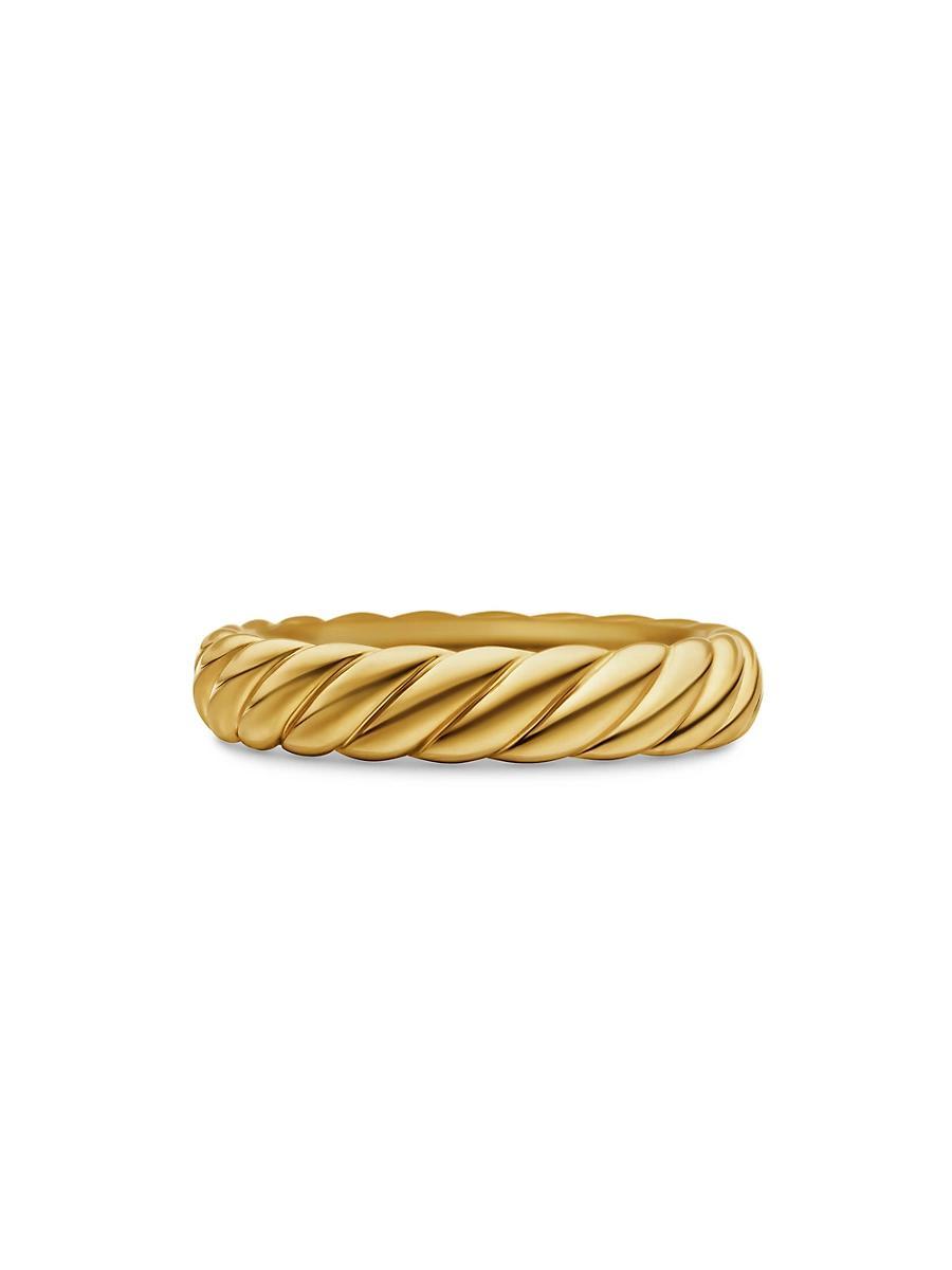 Womens Sculpted Cable Band Ring In 18K Yellow Gold Product Image