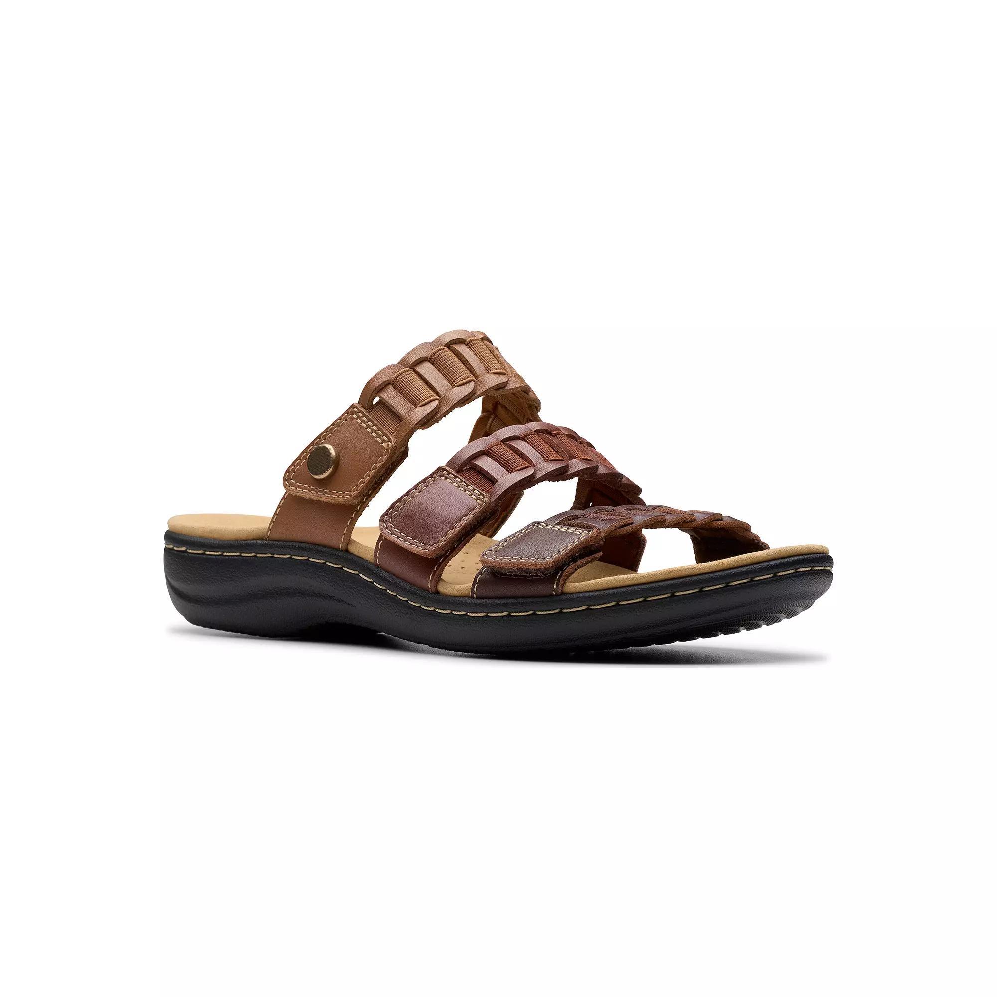 Clarks® Laurieann Hope Women's Leather Slide Sandals, Size: 7, Brown Team Leather Product Image