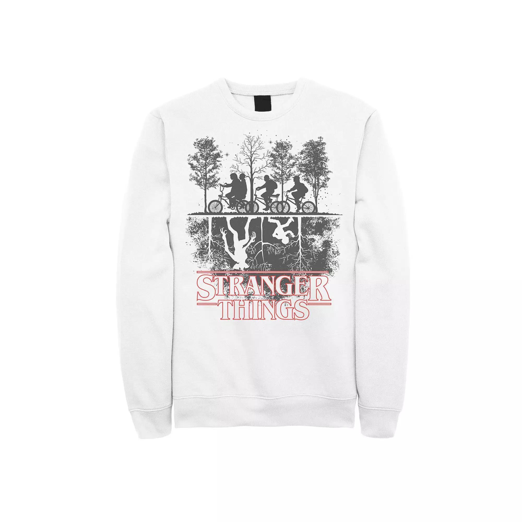 Men's Netflix Stranger Things The Upside Down Logo Sweatshirt, Size: Large, White Product Image