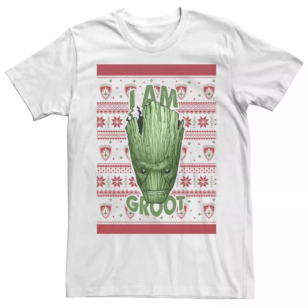 Mens Marvel Groot Ugly Christmas Sweater Short Sleeve Tee Product Image