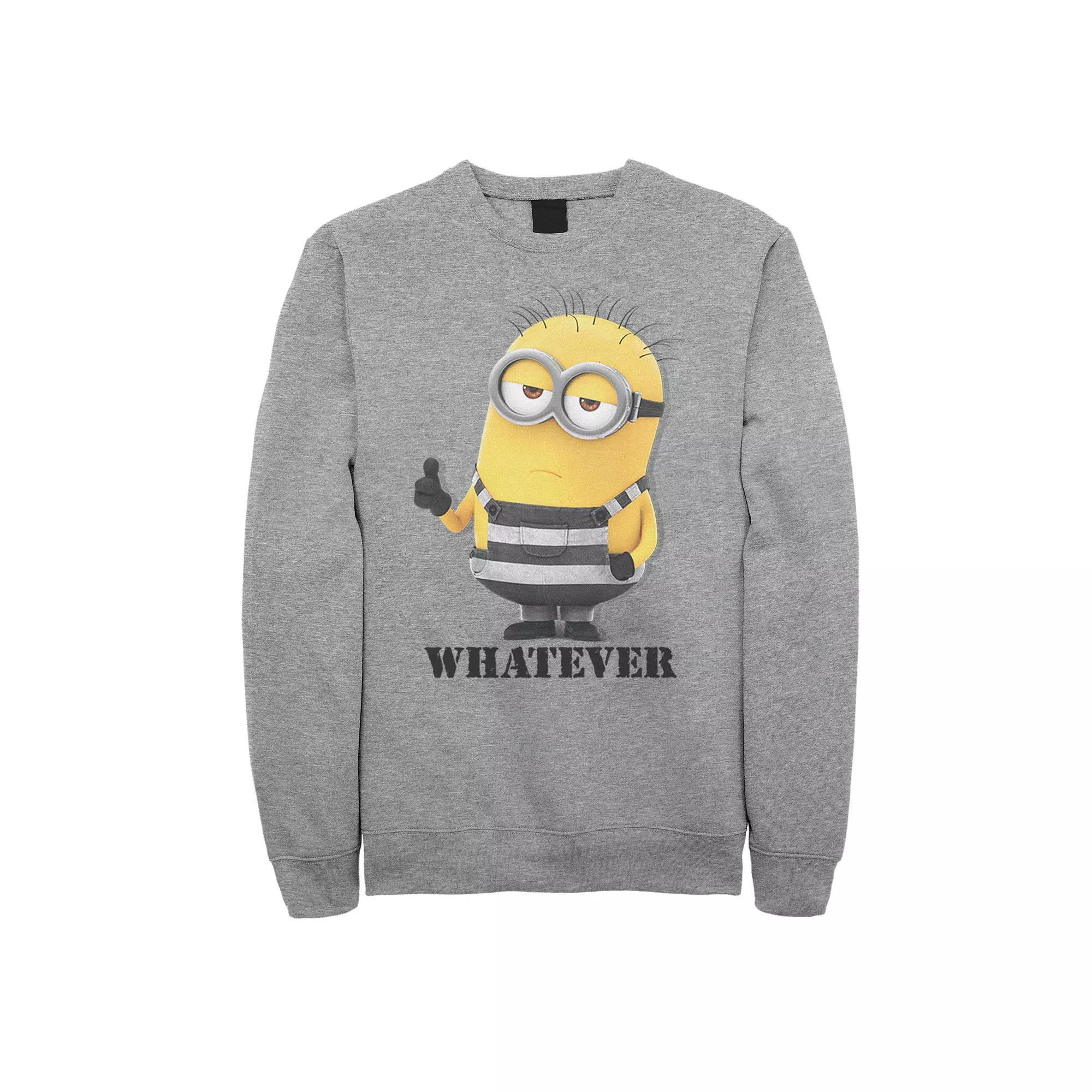Mens Minion Whatever Sweatshirt Athletic Grey Product Image