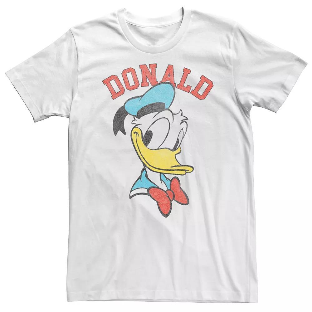 Big & Tall Disney Mickey & Friends Donald Duck Happy Big Face Tee, Men's, Size: XXL Tall, White Product Image