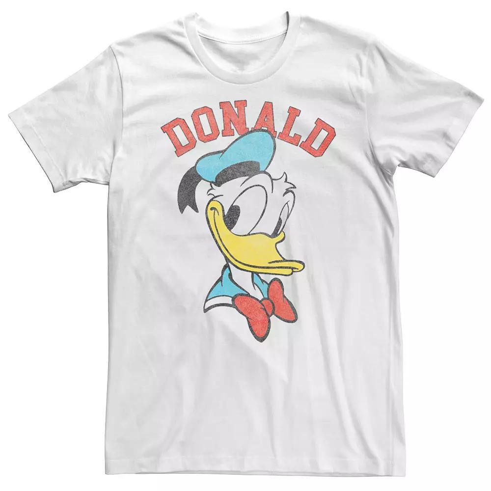 Big & Tall Disney Mickey & Friends Donald Duck Happy Big Face Tee, Men's, Size: XXL Tall, White Product Image