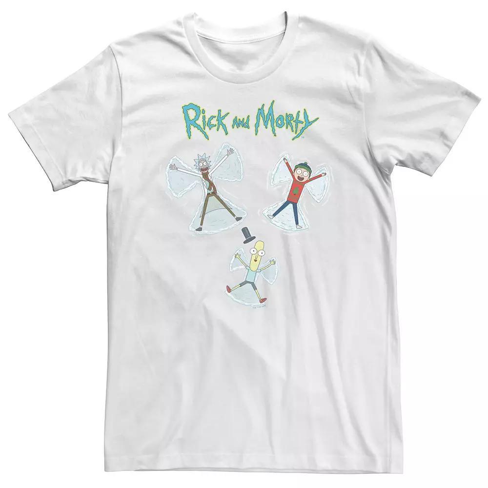 Big & Tall Rick And Morty Christmas Snow Angels Tee, Men's, Size: 3XL, White Product Image