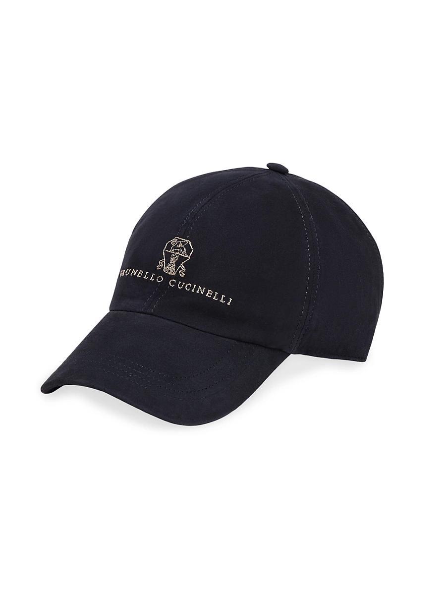 Mens Suede Baseball Cap with Embroidered Logo Product Image