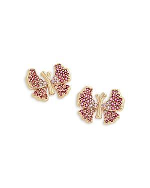 Anabel Aram Butterfly Pave Stud Earrings in 18K Gold Plated Product Image