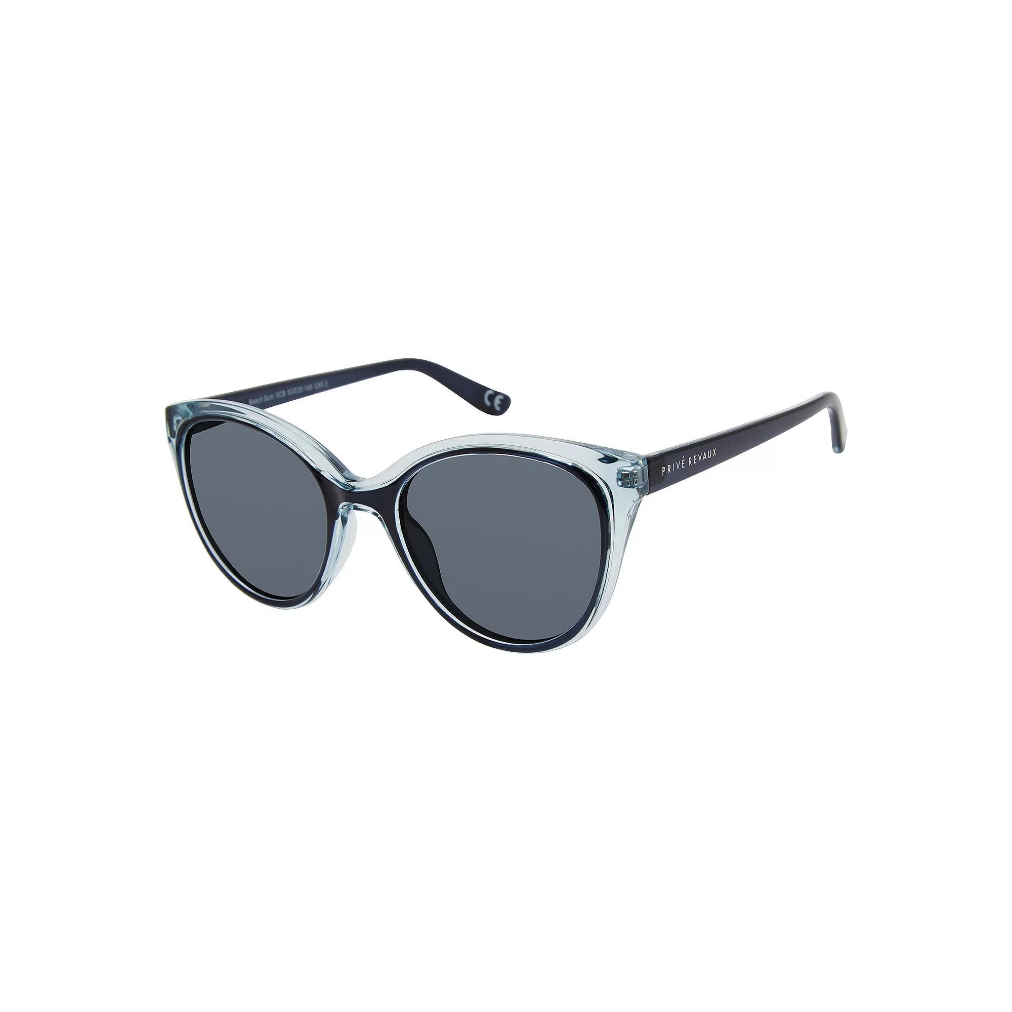 Women's PRIVE REVAUX 53mm The Beach Bum Cat Eye Polarized Sunglasses, Black Aqua Product Image