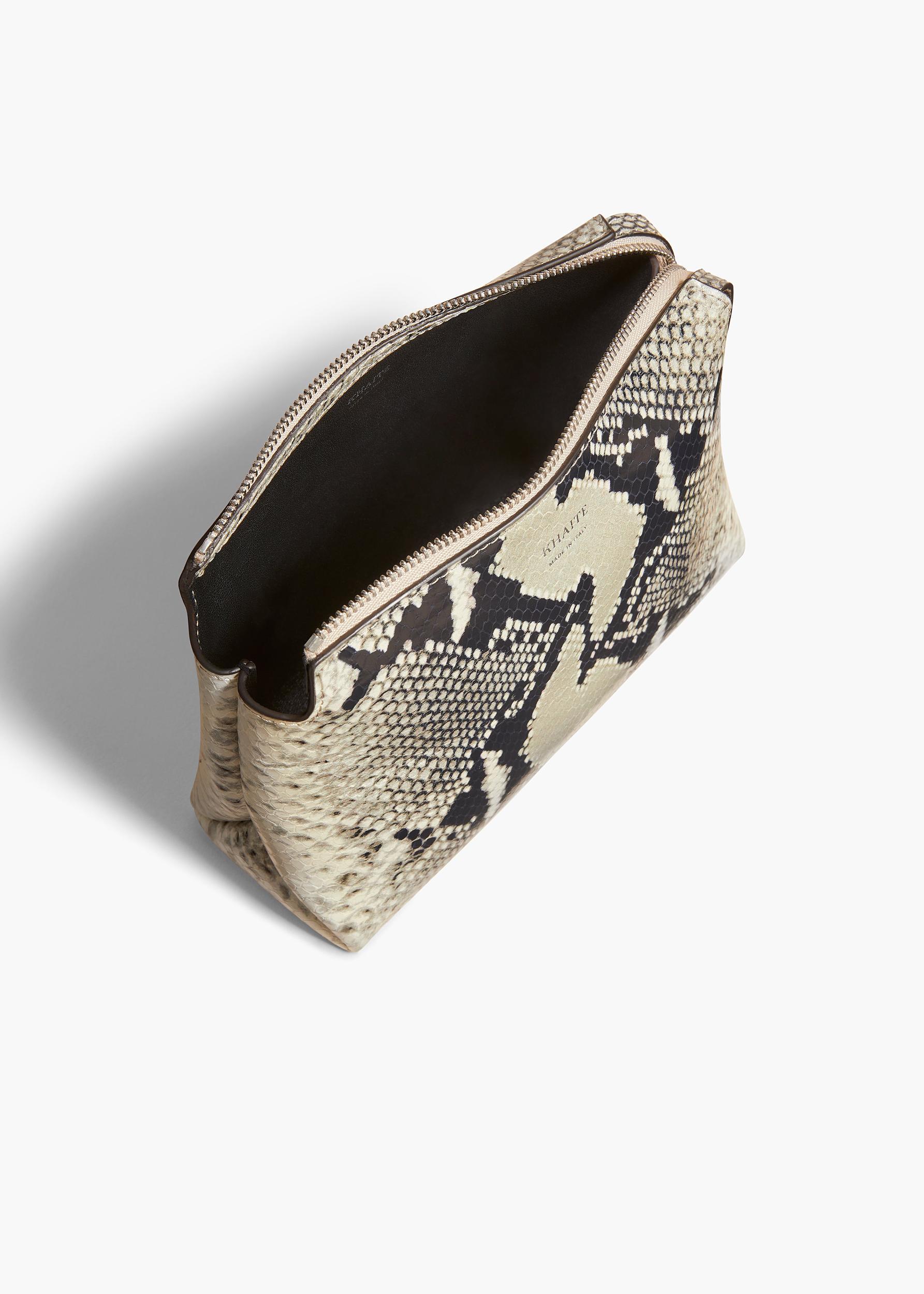 Lina Pochette in Natural Python-Embossed Leather Product Image