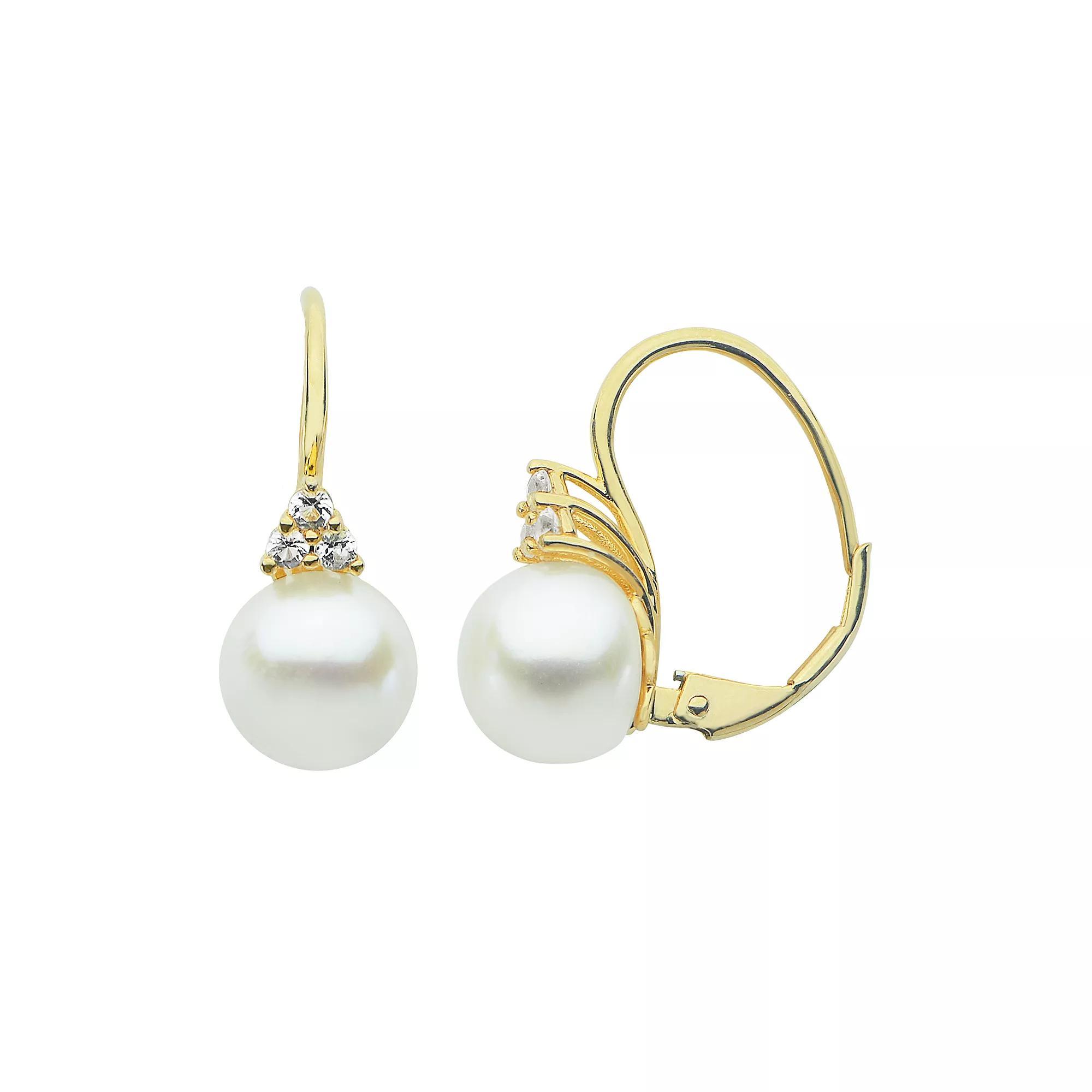 PearLustre by Imperial 14k Gold Over Silver Freshwater Cultured Pearl Drop Earrings, Womens, Gold Tone Product Image