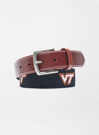 Peter Millar Mens Virginia Tech Belt | Color: Black | Size: 42 | VT Product Image
