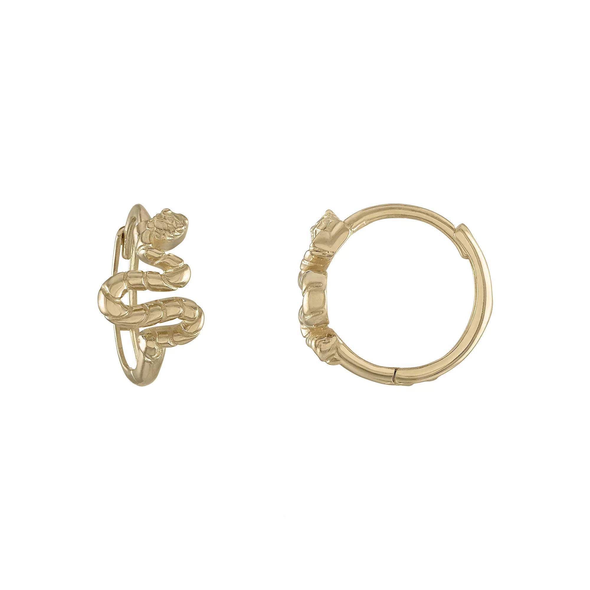 Amella Jewels 14k Gold Snake Huggie Earring, Women's Product Image