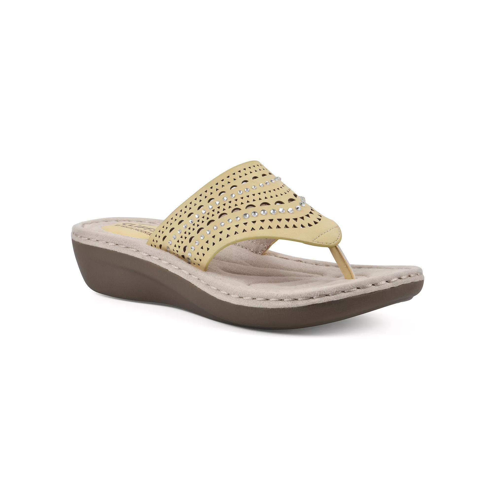 Cliffs by White Mountain Comate Women's Thong Sandals, Size: 7.5, Yellow Nubuck Product Image