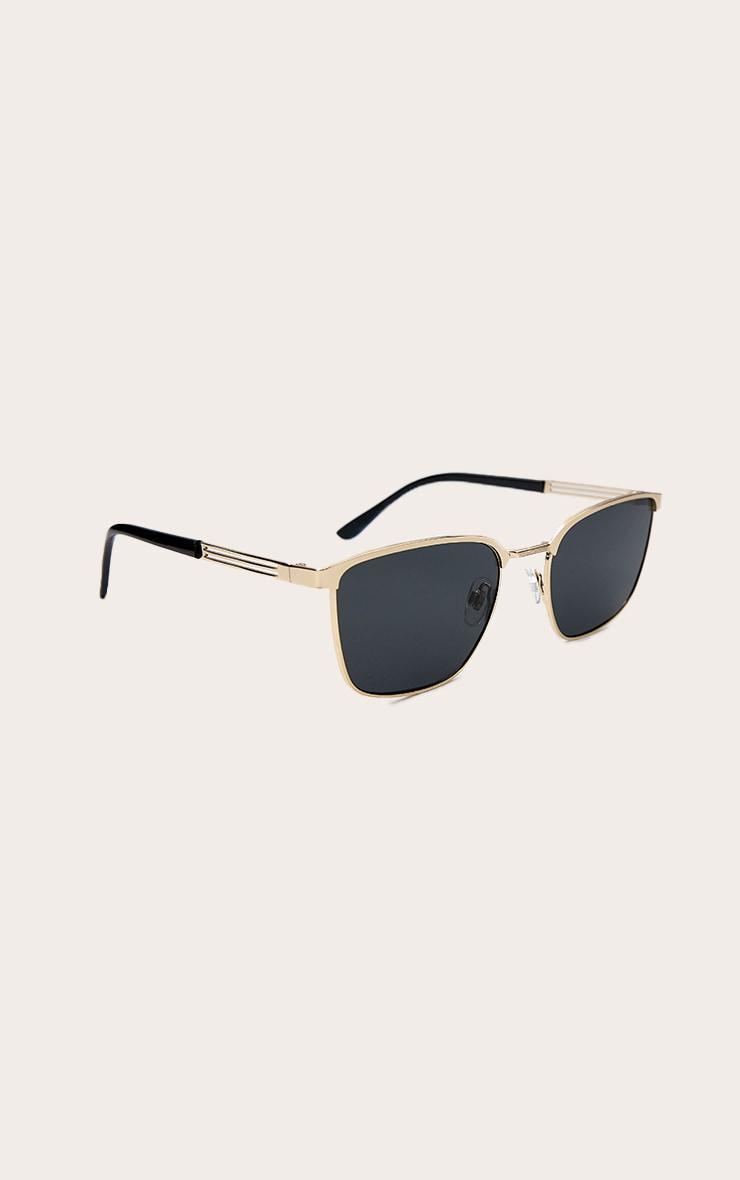 Gold Metal Frame Square Bar Sunglasses Product Image