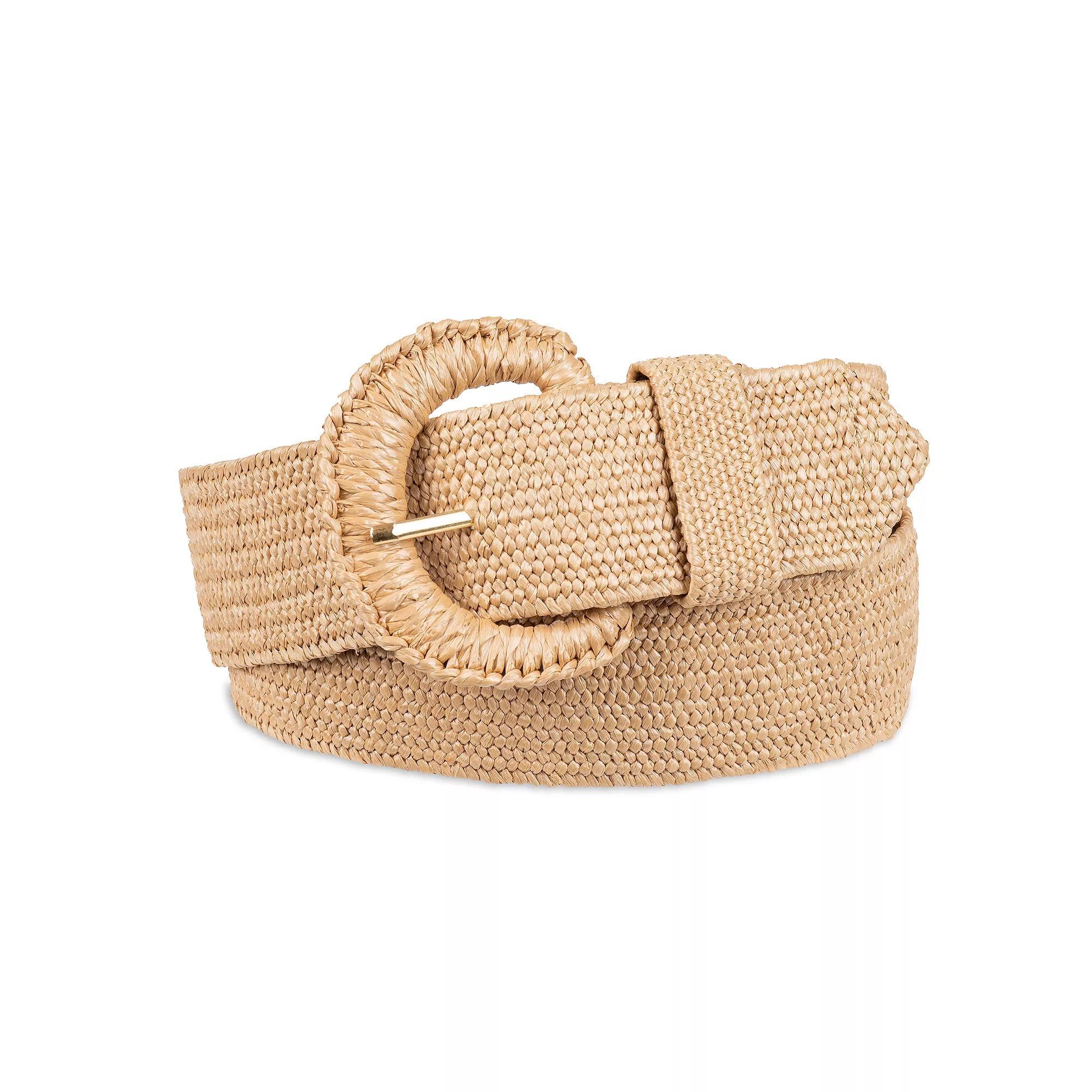 Women's LC Lauren Conrad Straw With Wrapped Buckle Belt, Size: Medium, Natural Product Image