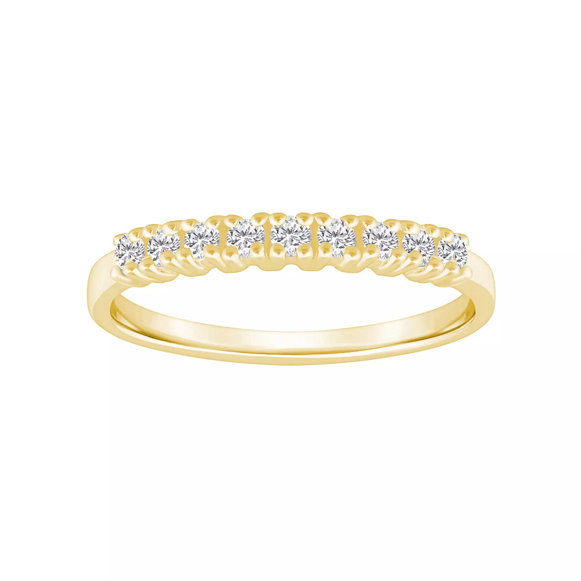 Alyson Layne 14k Gold 1/4 Carat T.W. Diamond 9-Stone Wedding Ring, Women's, Size: 6, Yellow Product Image