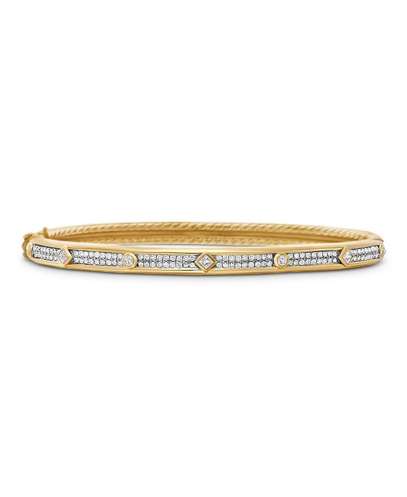 David Yurman 18K Yellow Gold Modern Renaissance Bangle Bracelet with Full Pave Diamonds Product Image