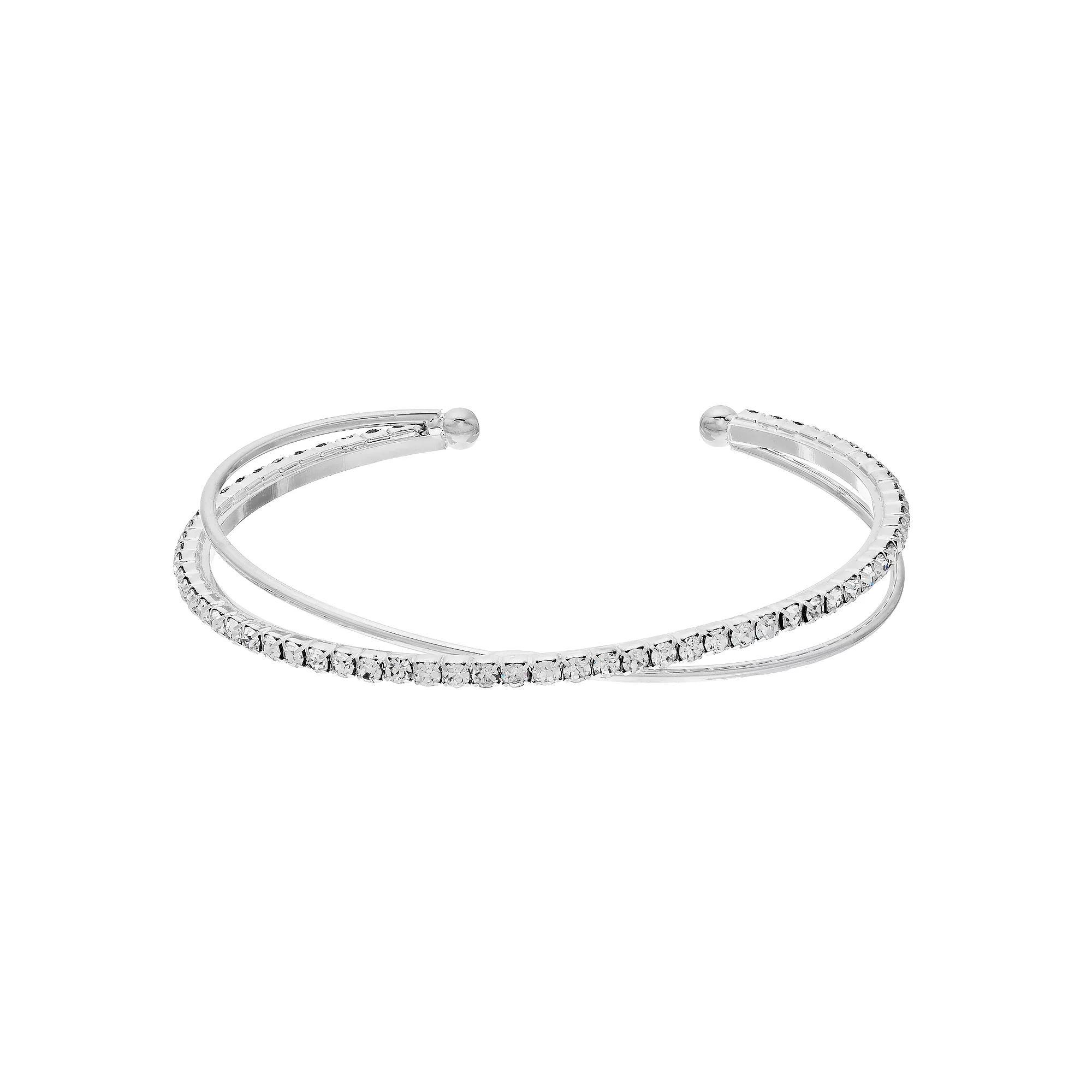 LC Lauren Conrad Pave Cuff Bracelet, Women's, Rose Gold Tone Product Image