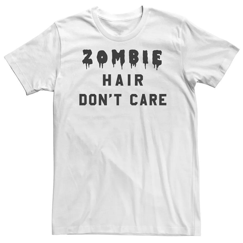 Big & Tall Dripping Zombie Hair Don't Care Tee, Men's, Size: XXL Tall, White Product Image