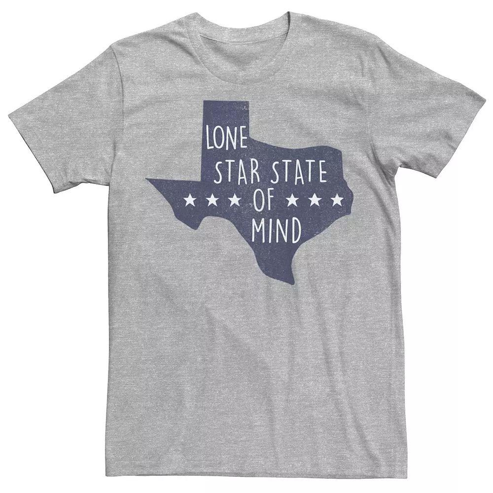 Men's Texas Lone Star State Of Mind Blue State Tee, Size: 3XL, Athletic Grey Product Image