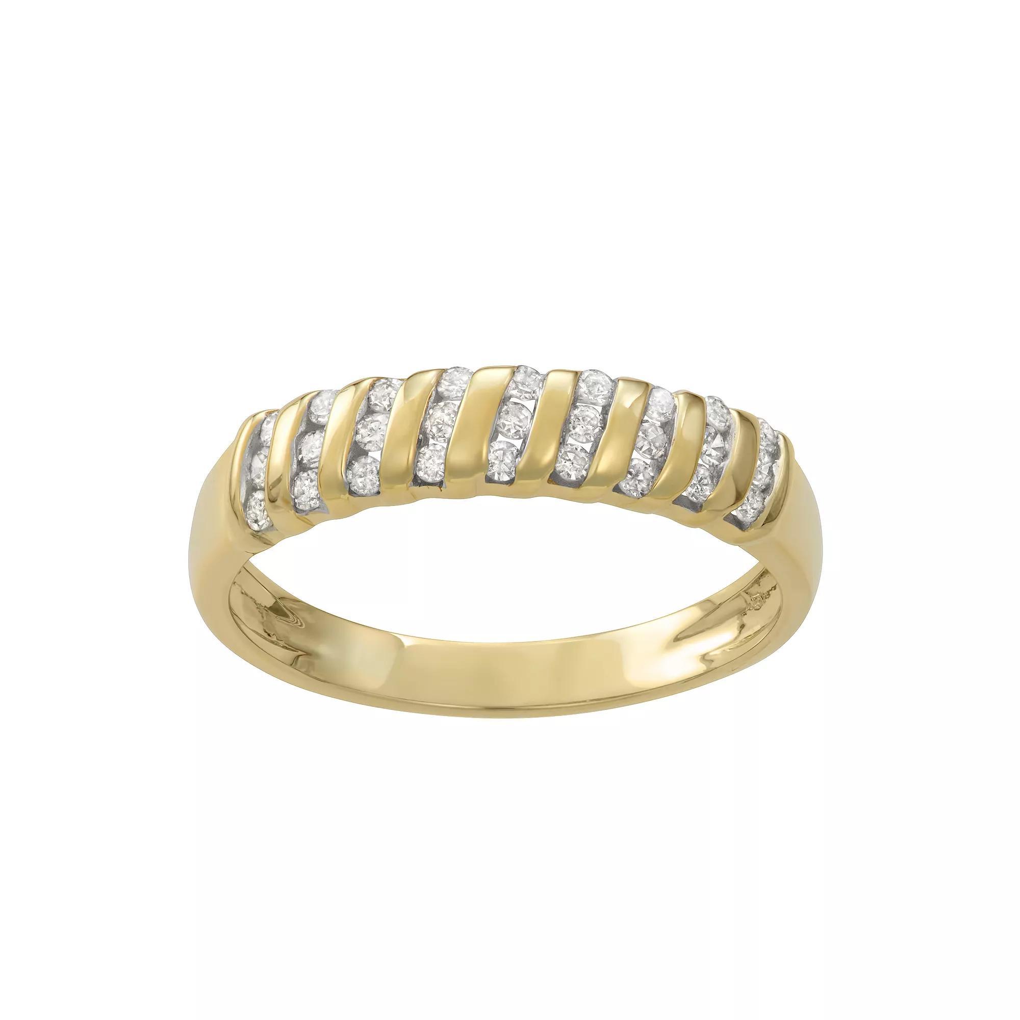 HDI 10k Gold 1/4 Carat T.W. Diamond Ring, Women's, Size: 8 Product Image