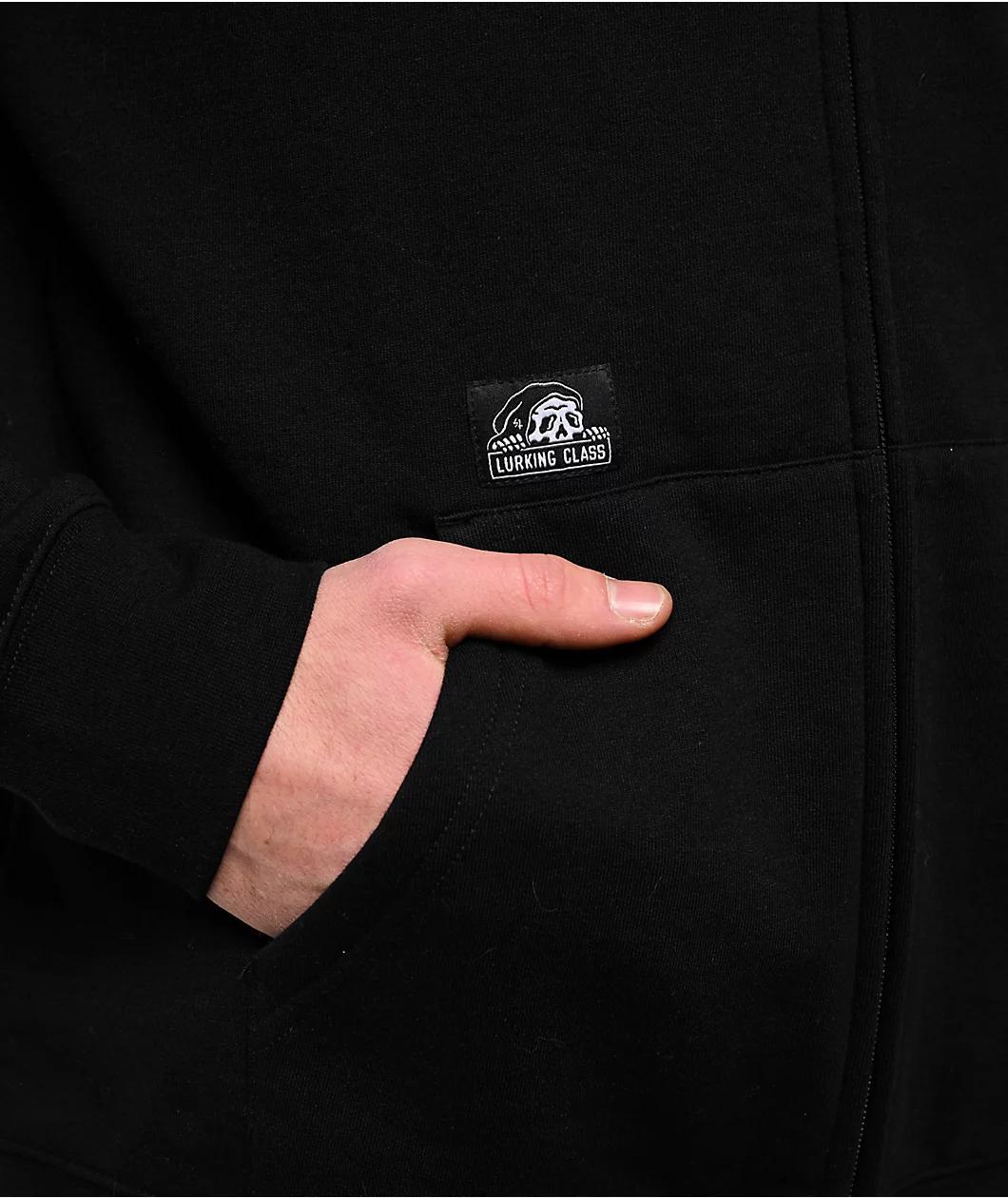Lurking Class by Sketchy Tank Unchained Patch Bodybag Black Zip Hoodie Product Image