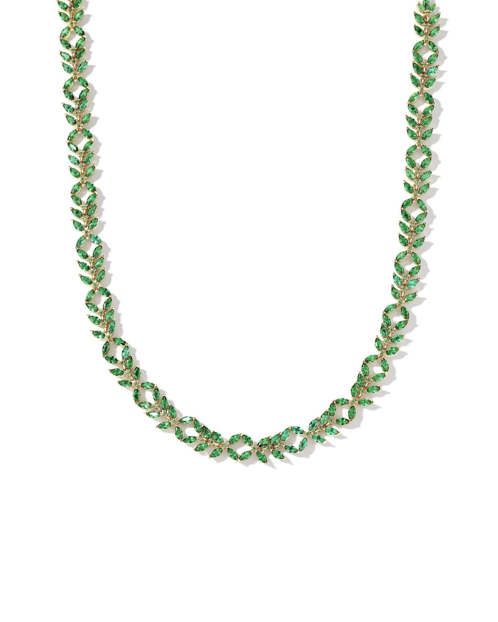 Rosalie Gold Tennis Necklace in White CZ Product Image