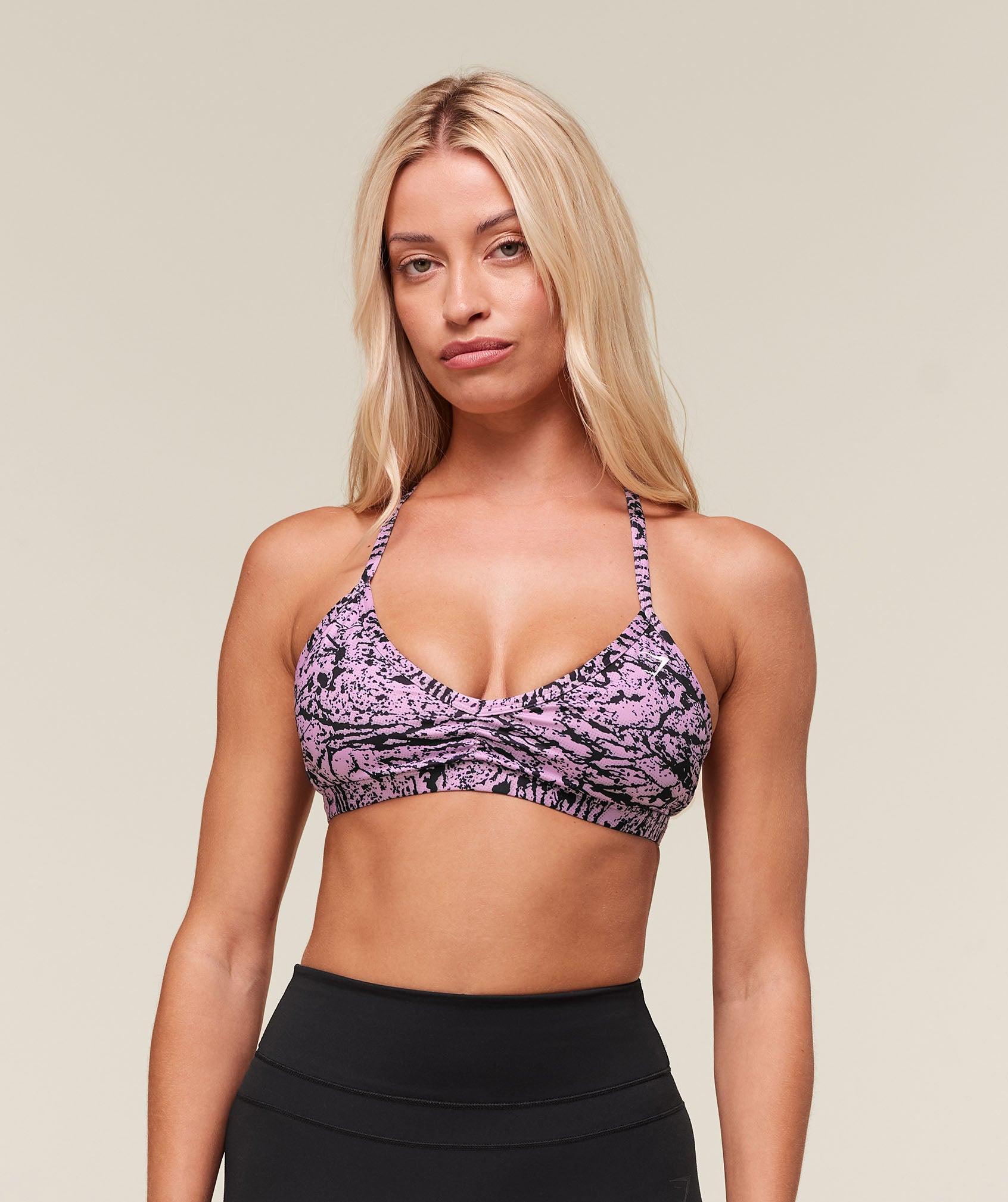 Gymshark Printed Minimal Sports Bra - Sour Pink Female Product Image