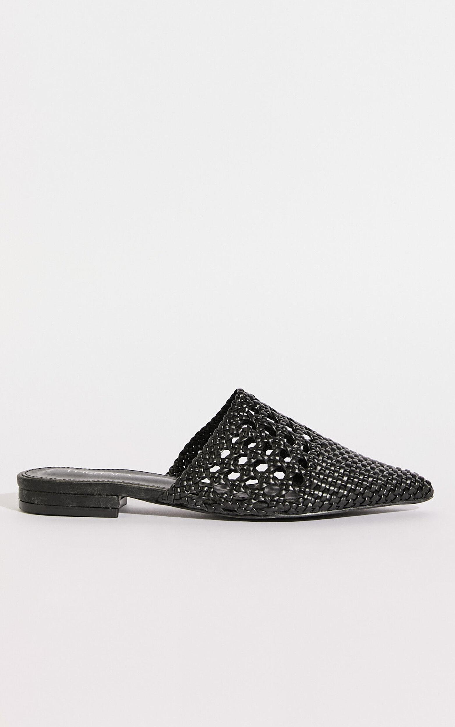 Therapy Shoes - Granada Woven Slides in Black Product Image