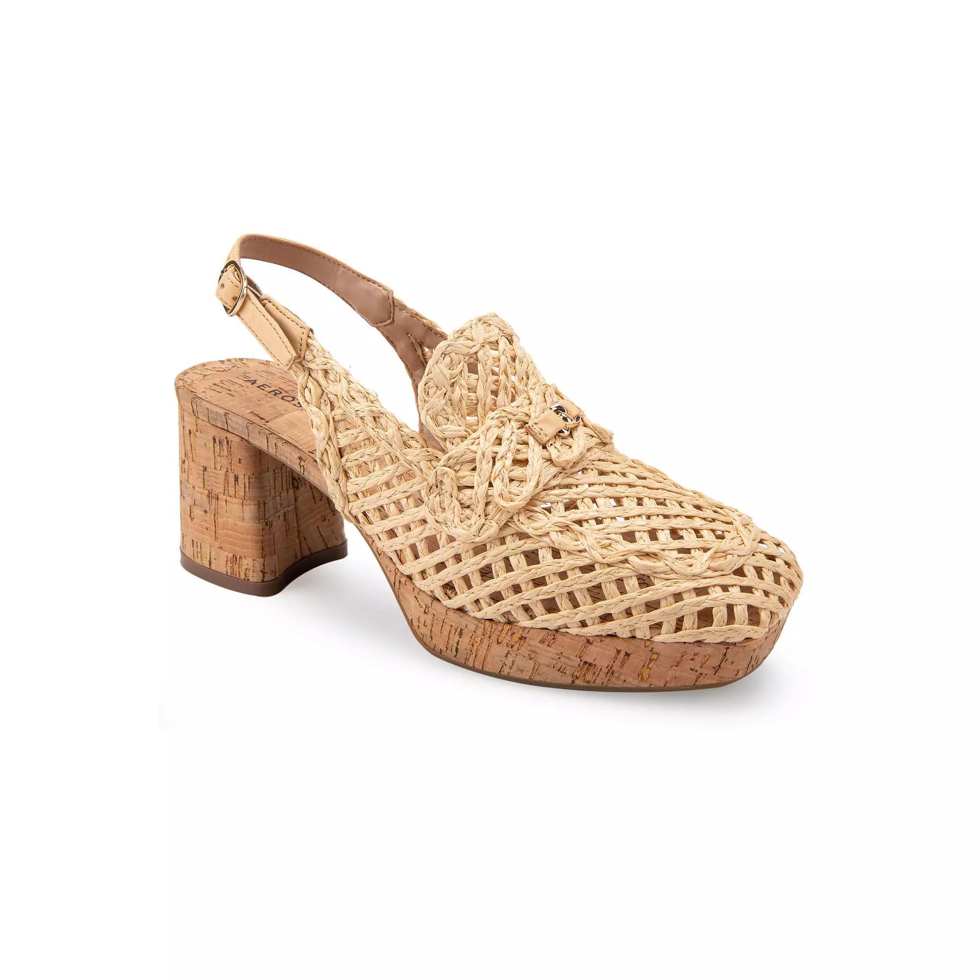 Aerosoles Santiago Women's Raffia Heeled Loafers, Size: 9, Natural Raffia Product Image