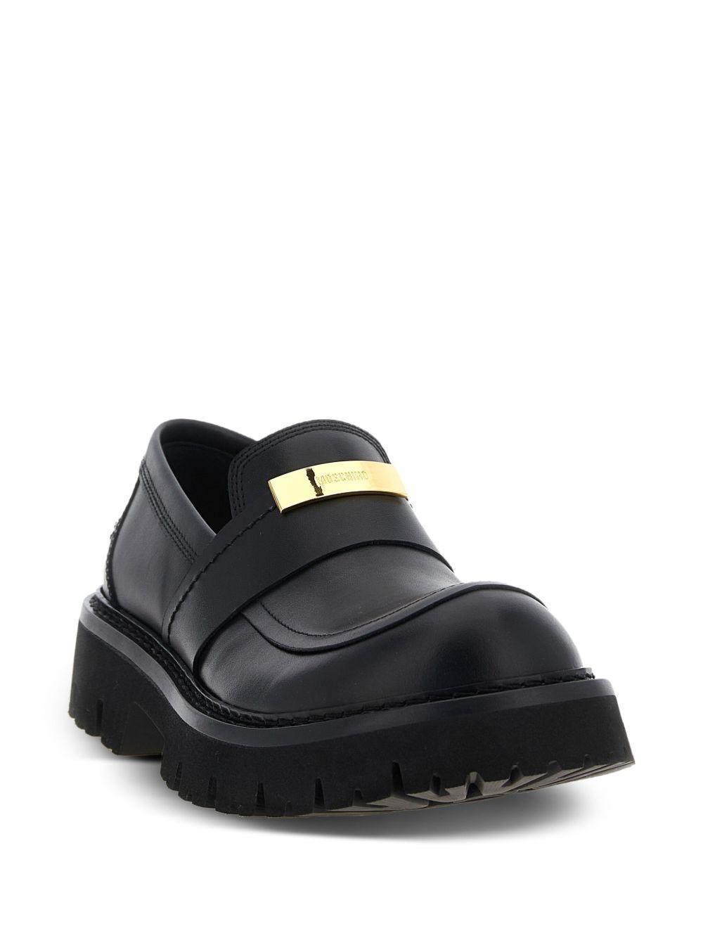 plaque-detail leather loafers Product Image
