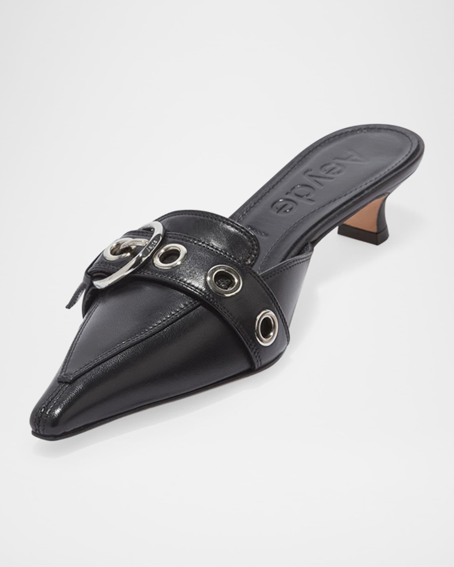 Danielle Leather Kitten Mule Pumps Product Image