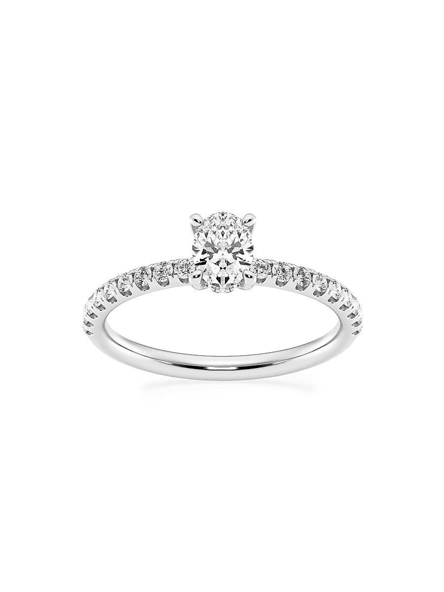 Womens 14K White Gold & Oval Lab-Grown Diamond Hidden Halo Ring/0.80-3.41 TCW Product Image