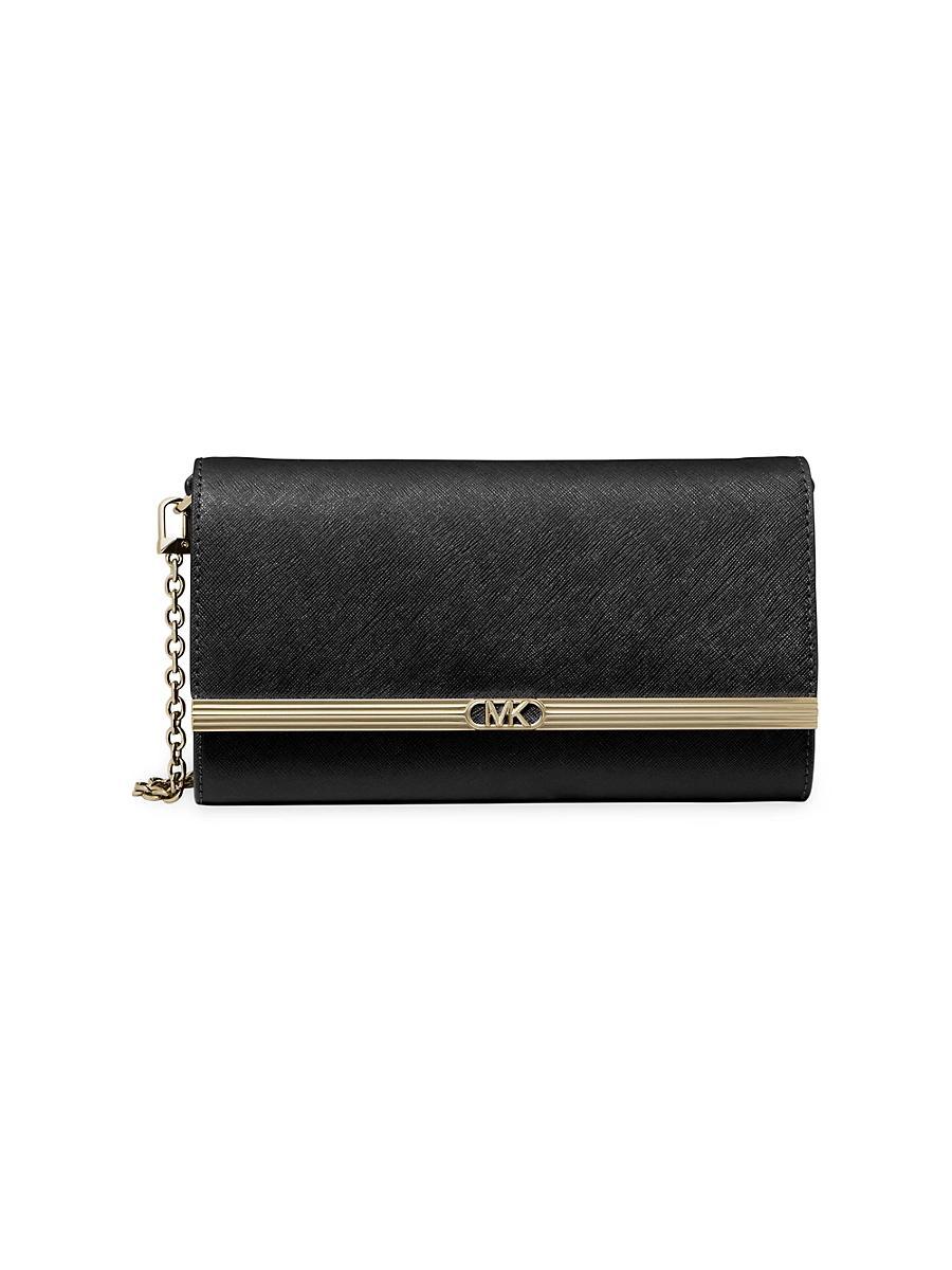 Large East-West Leather Clutch Bag Product Image