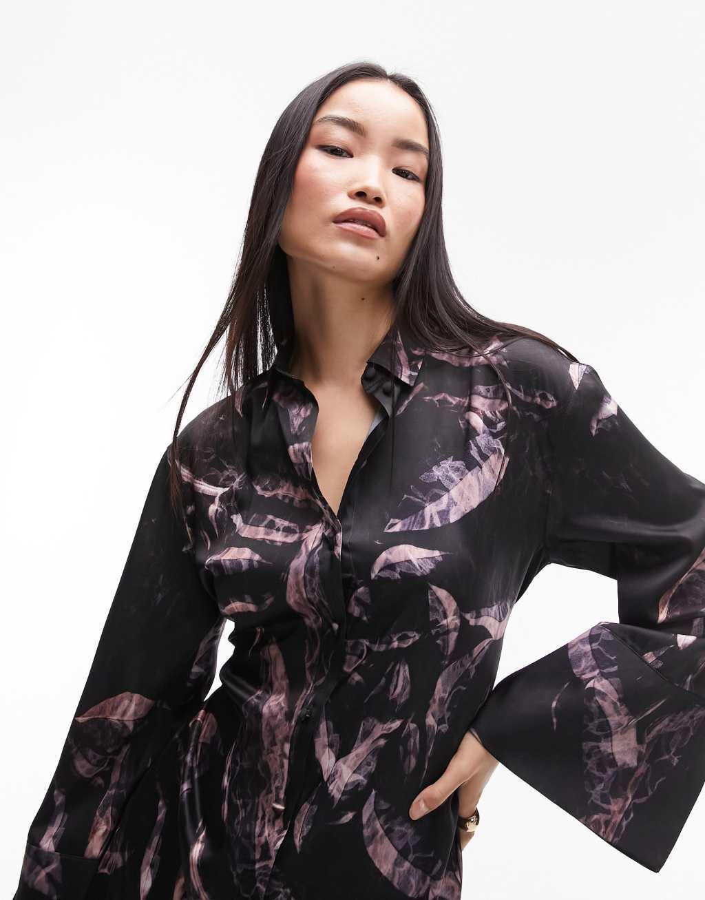 Topshop kimono mini shirt dress Product Image